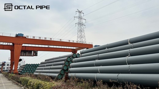 arge diameter LSAW steel pipes stacking product display arge diameter LSAW steel pipes stacking product display